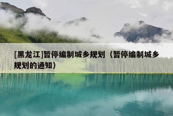 [黑龙江]暂停编制城乡规划（暂停编制城乡规划的通知）