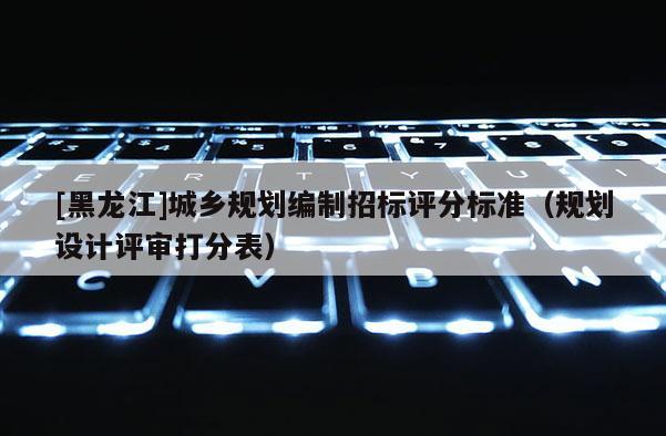 [黑龙江]城乡规划编制招标评分标准（规划设计评审打分表）