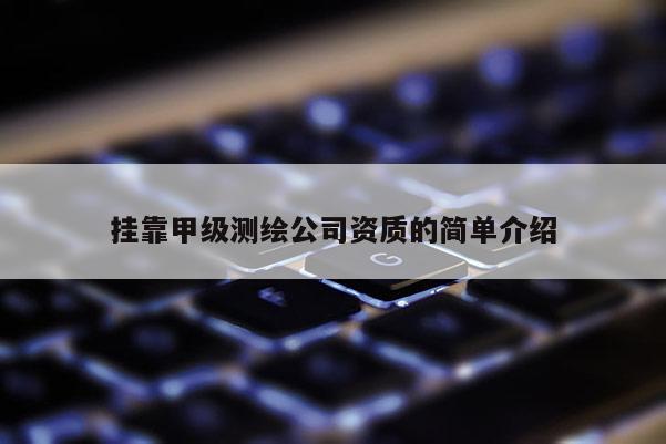 挂靠甲级测绘公司资质的简单介绍